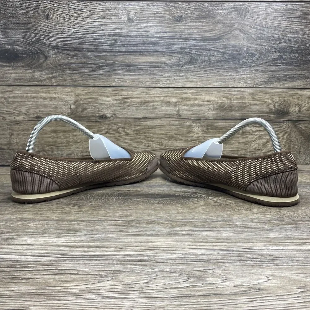Teva Mush Brown Fabric Ballet Flats Slip On Loafers Shoes Women's Size 10
